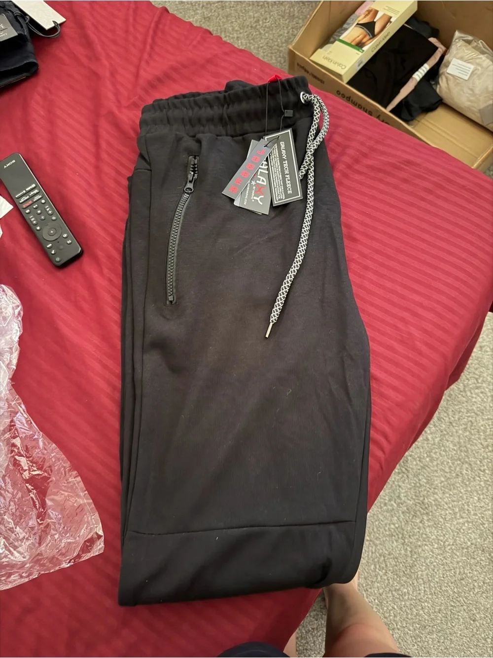 Black Jogger Sweatpants with Contrast Drawstring
